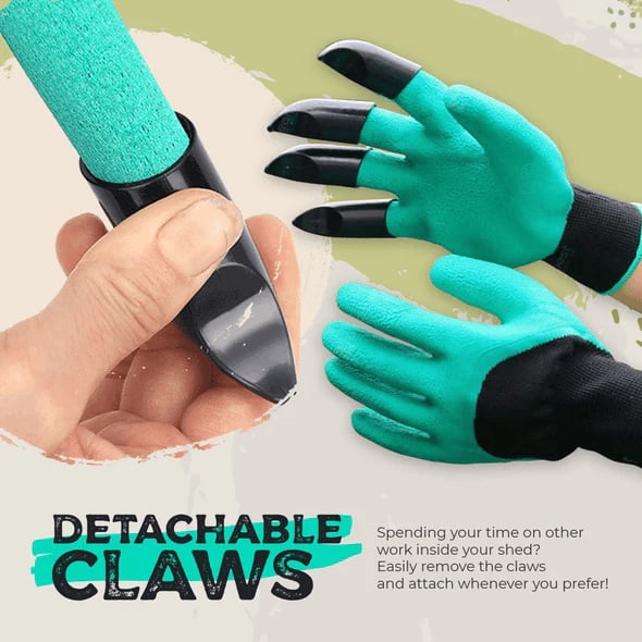 Gardening Claw Protective Gloves — 4 Fingertip Claws, Dig & Plant Without Tools
