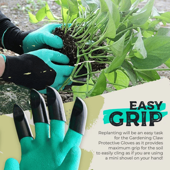 Gardening Claw Protective Gloves — 4 Fingertip Claws, Dig & Plant Without Tools