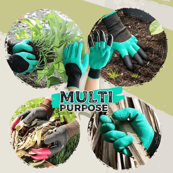 Gardening Claw Protective Gloves — 4 Fingertip Claws, Dig & Plant Without Tools