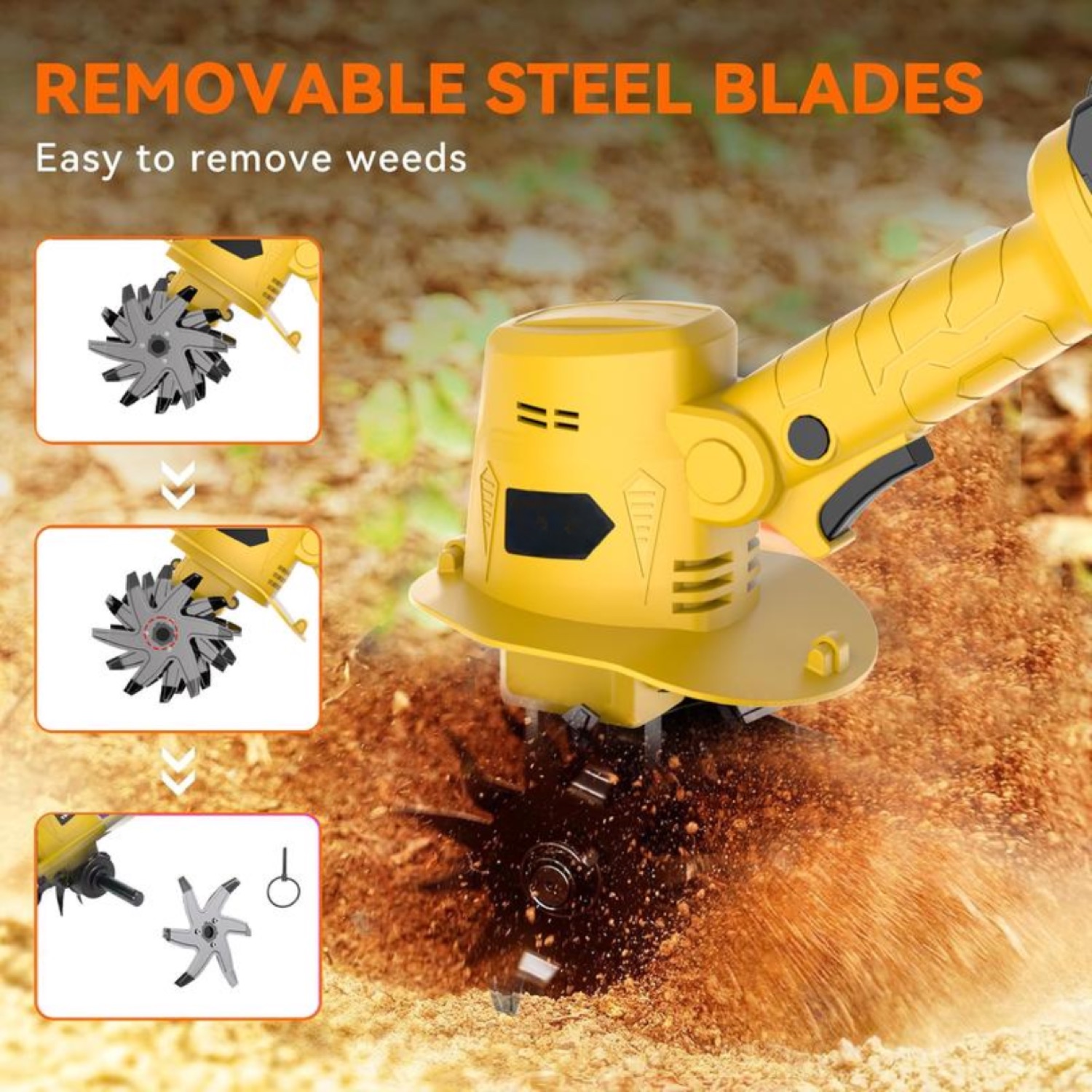 TerraGrip Cordless Garden Tiller — 20V Cultivator