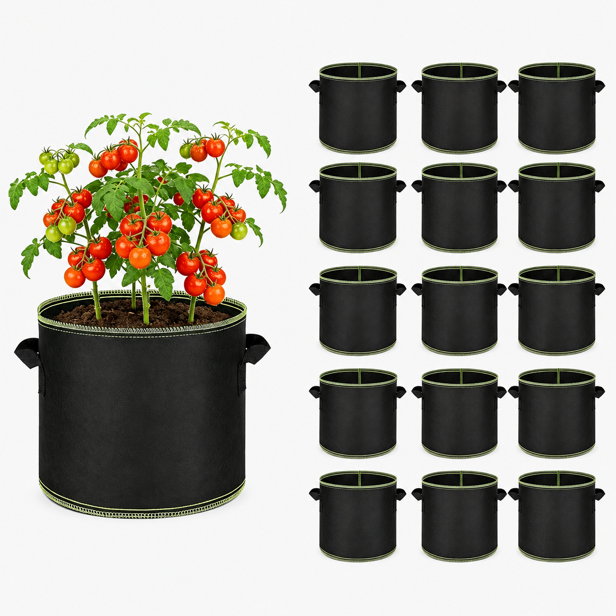 🔥 Hot Sale 69% OFF 🌱5 Pieces 5 Gallon Grow Bag Heavy Duty Aeration Fabric Pots with Handles for Vegetables, Fruits 🪴