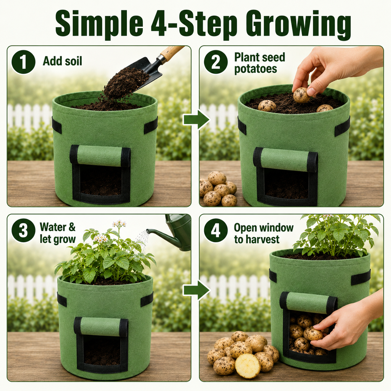 🔥 Hot Sale 59% OFF 🌱Fabric Potato Grow Bag with Harvest Window for Patato or vegetables🪴