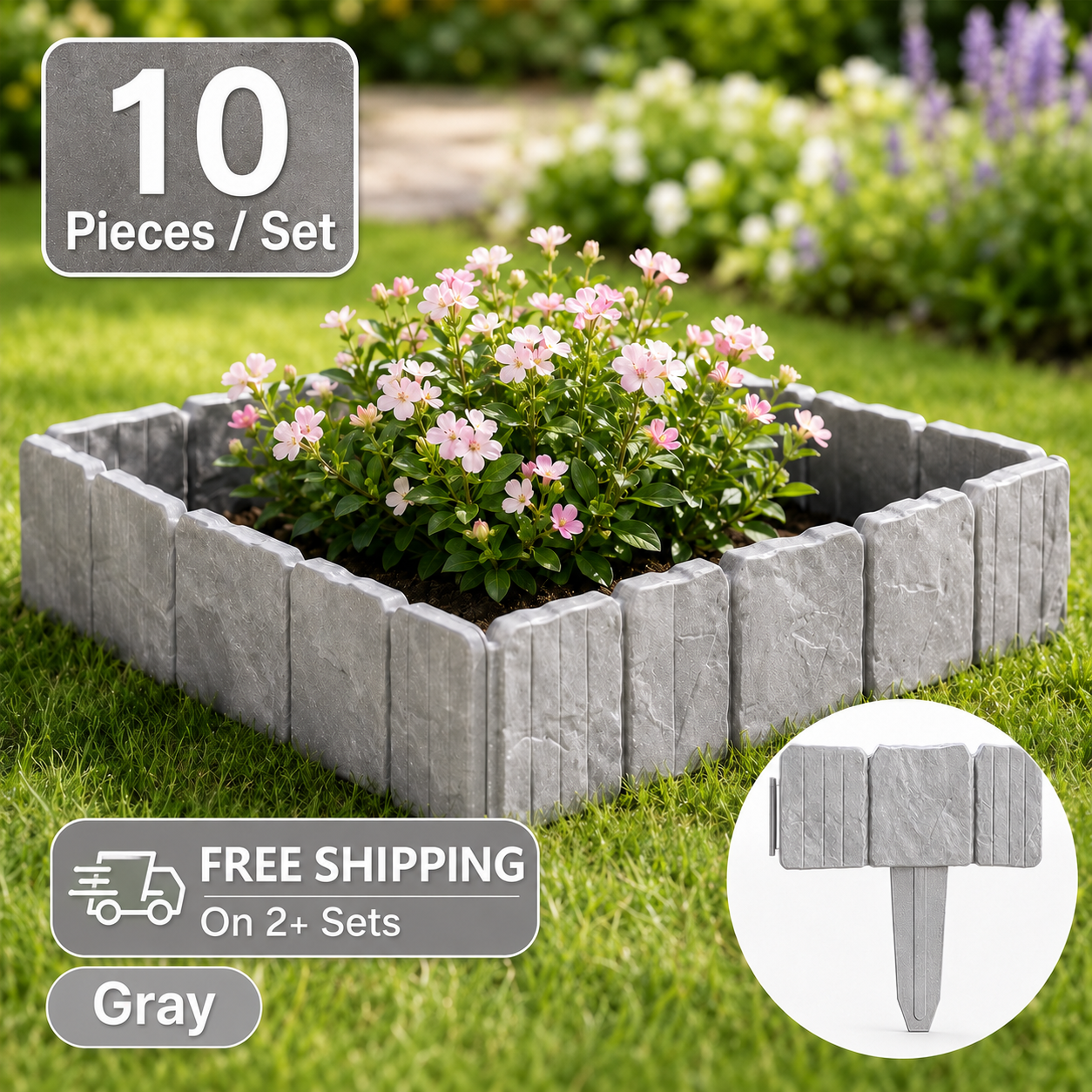 🔥 Hot Sale 59% OFF + Free Shipping 🚧🌱🚧10Pcs/Set Stone-effect garden fence