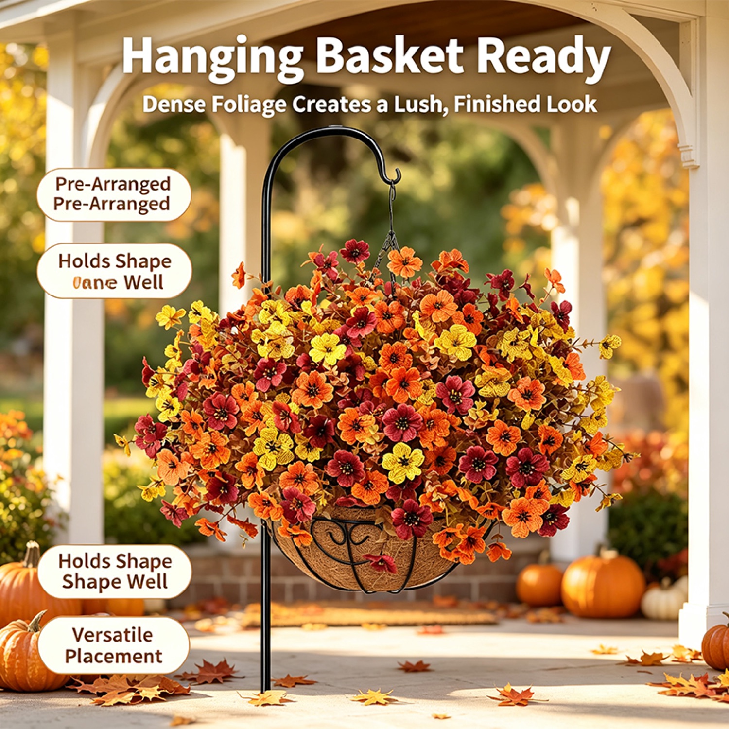 Fall Artificial Flowers — UV Resistant Outdoor Autumn Blooms
