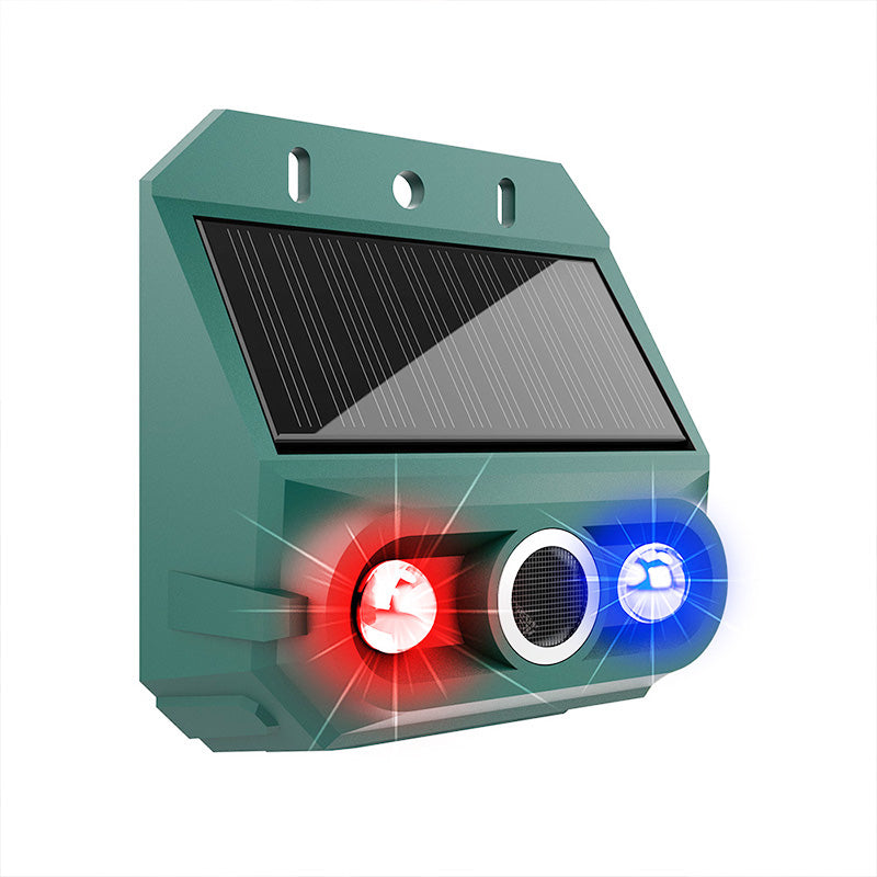 Solar Animal Repeller — Ultrasonic + Flashing Light, IP55 Weatherproof